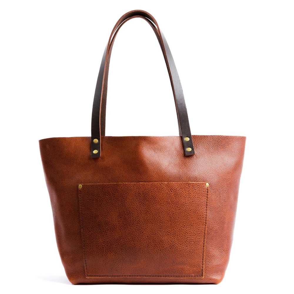 Portland Leather Oversized Tote in Nutmeg- NWOT